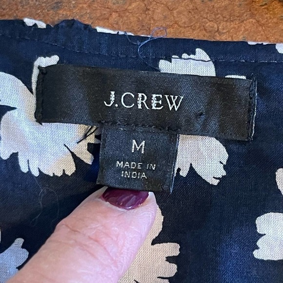 J.Crew Bohemian Ruffle Floral Daisy Women's Long Sleeves Tunic Sz M - Picture 5 of 7